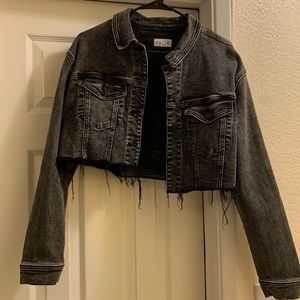 Cropped denim jean jacket